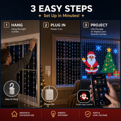 🎄✨Christmas LED House Net & Smart Outdoor Wall Curtain Light & Christmas Tree Lights